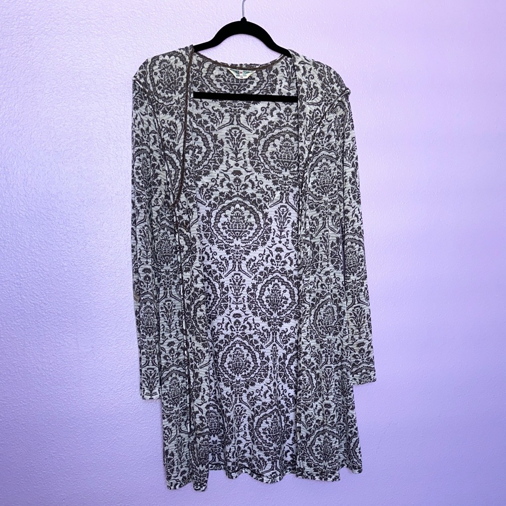 HARD TAIL FOREVER Brown and White Patterned Cardigan